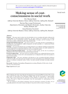 Cost-consciousness in social work